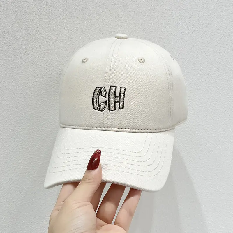 Korean-style Embroidered Baseball Cap Black
