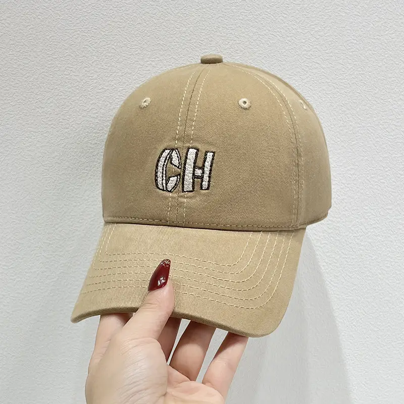 Korean-style Embroidered Baseball Cap Black