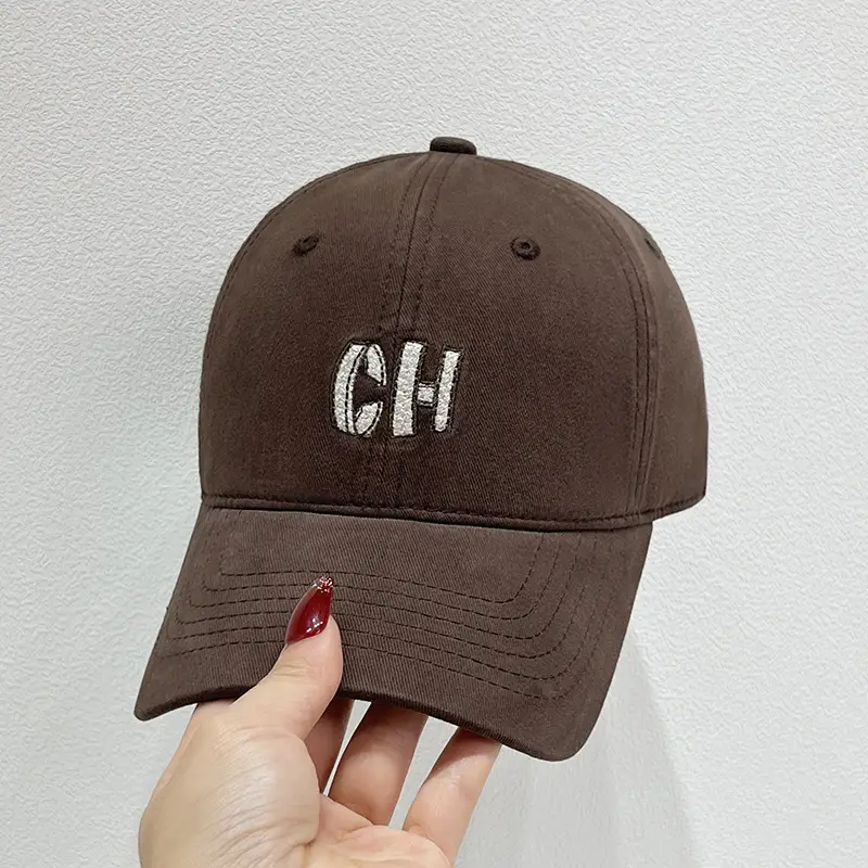 Korean-style Embroidered Baseball Cap Black