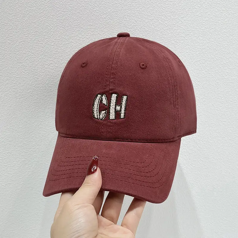 Korean-style Embroidered Baseball Cap Black