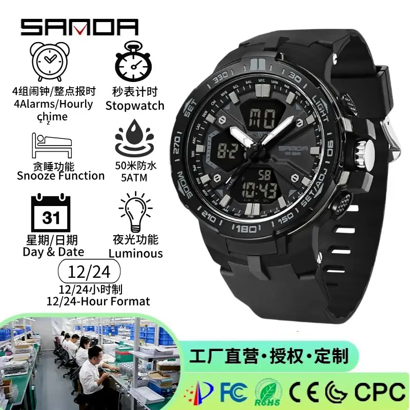 Sanda Multi-Function Waterproof Watch for Students - Image 7