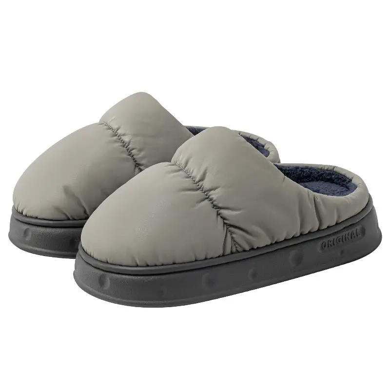 2026 New Cotton Slippers for Men, Winter Indoor Home Warm Non-Slip Plush Thick-Soled Outdoor Cotton Slippers for Men in Winter