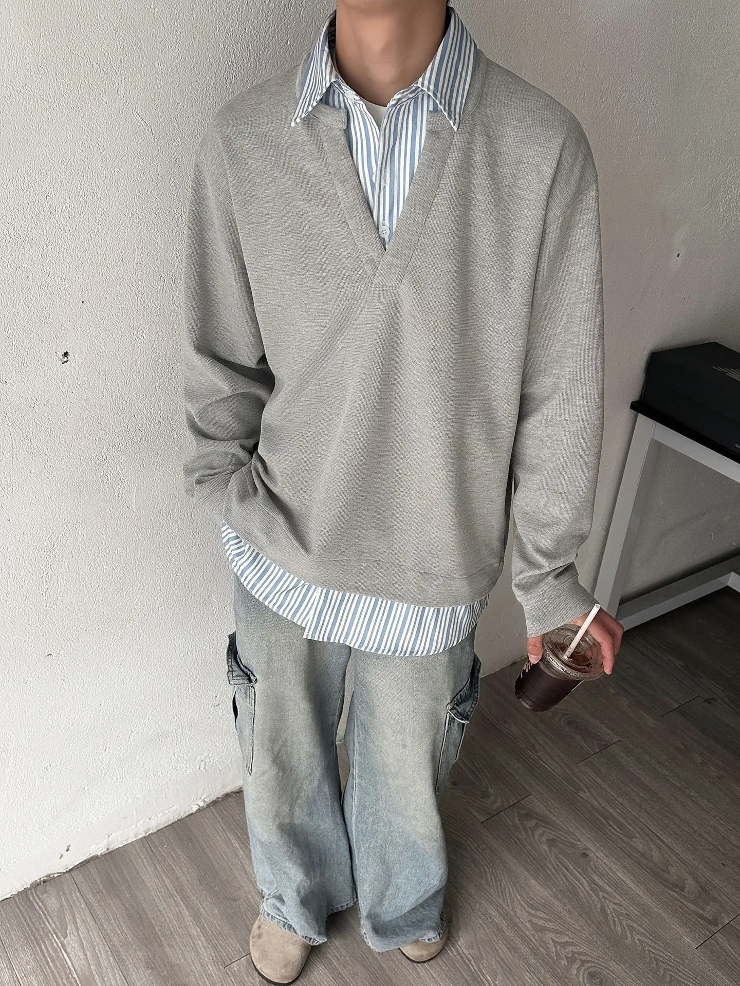 2024 Grey Striped Long Sleeve T-Shirt Set — feature 12