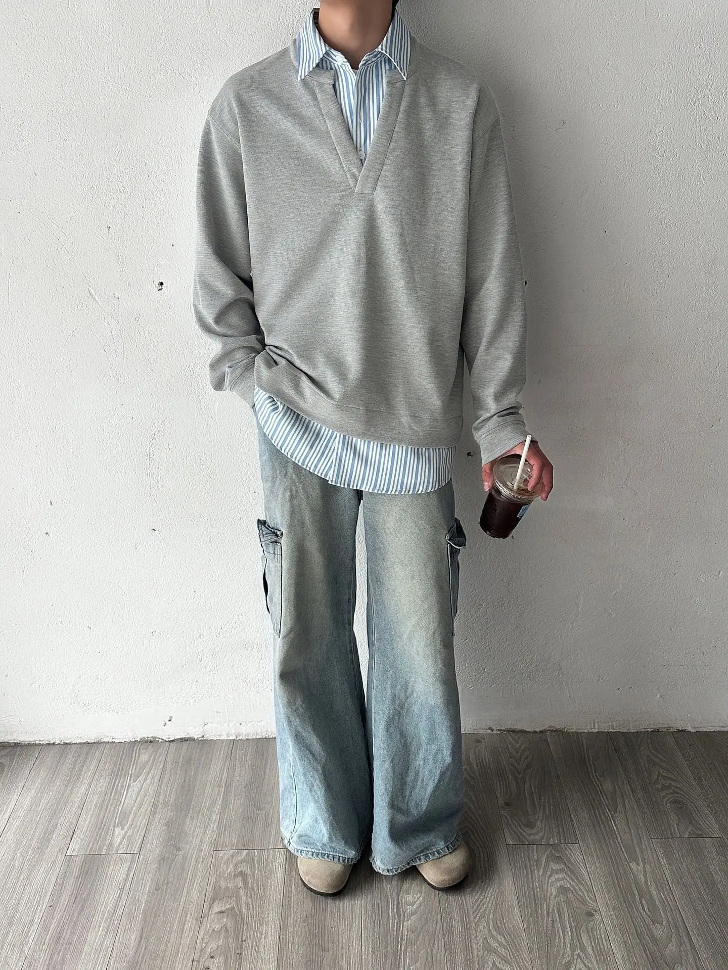 2024 Grey Striped Long Sleeve T-Shirt Set — feature 13