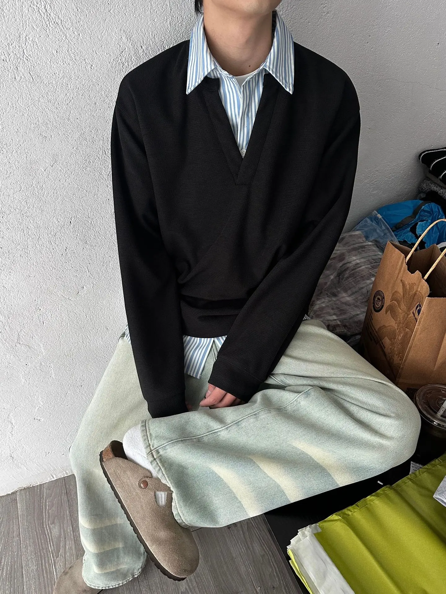 2024 Grey Striped Long Sleeve T-Shirt Set — feature 14