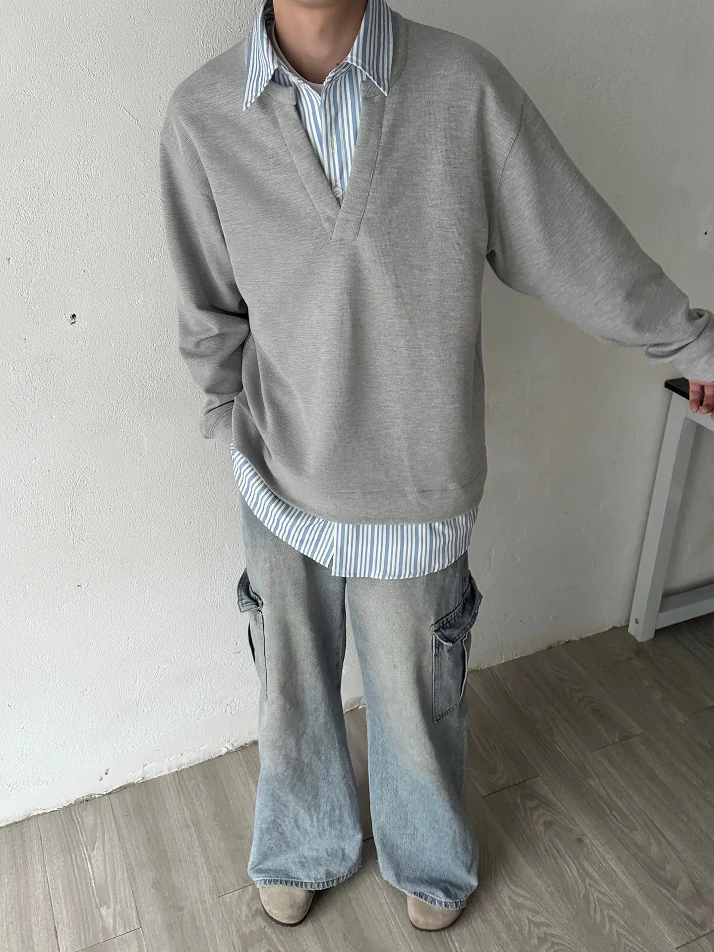 2024 Grey Striped Long Sleeve T-Shirt Set — feature 4
