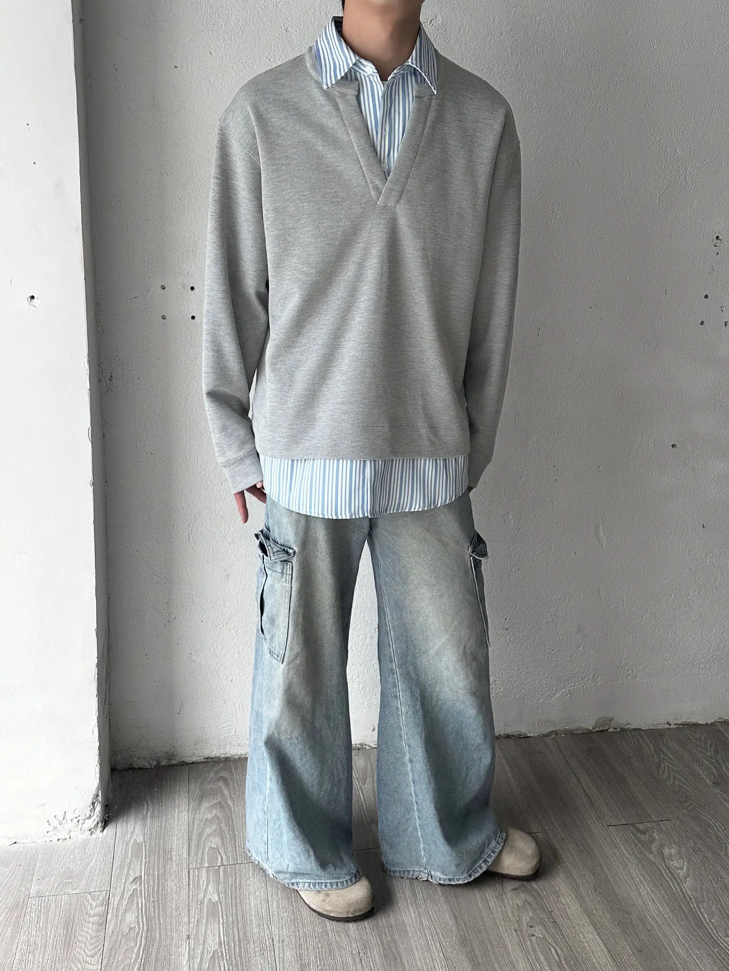 2024 Grey Striped Long Sleeve T-Shirt Set — feature 5