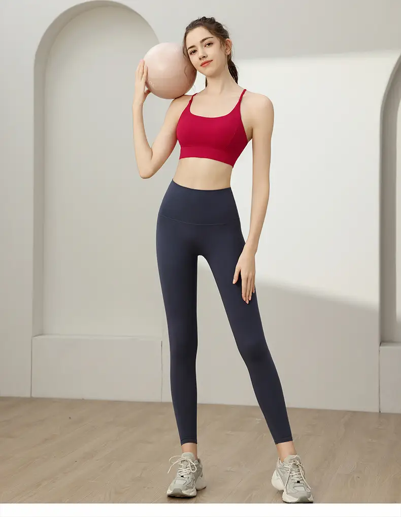 Sports Underwear Women's One-piece Thin Shoulder Strap Fixed Cup Shockproof Push-up Thin Quick-drying Beauty Back Yoga Sports Bra — feature 10