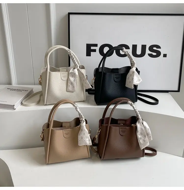 Black Leather Bucket Bag with Tassel for Women — feature 13