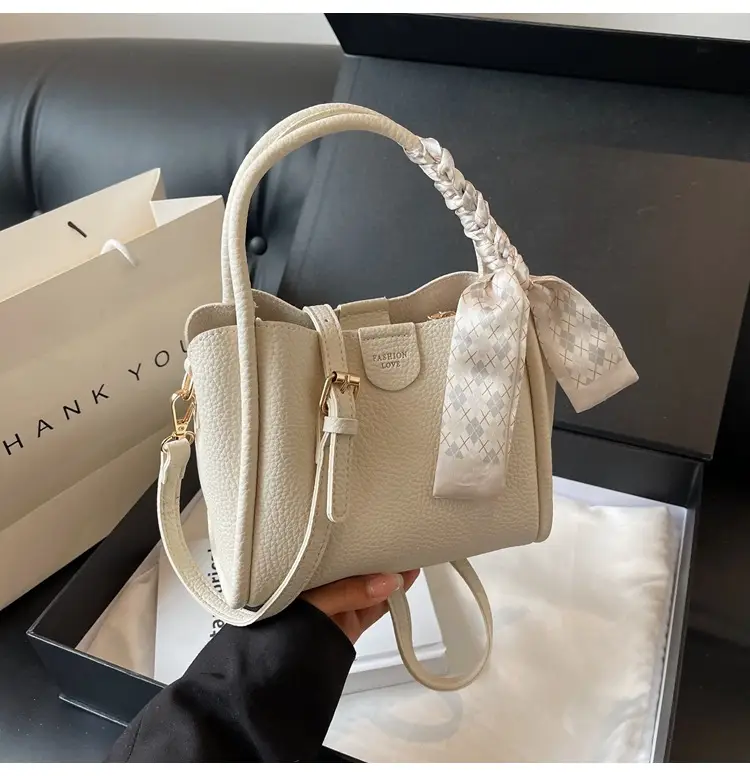 Black Leather Bucket Bag with Tassel for Women — feature 23