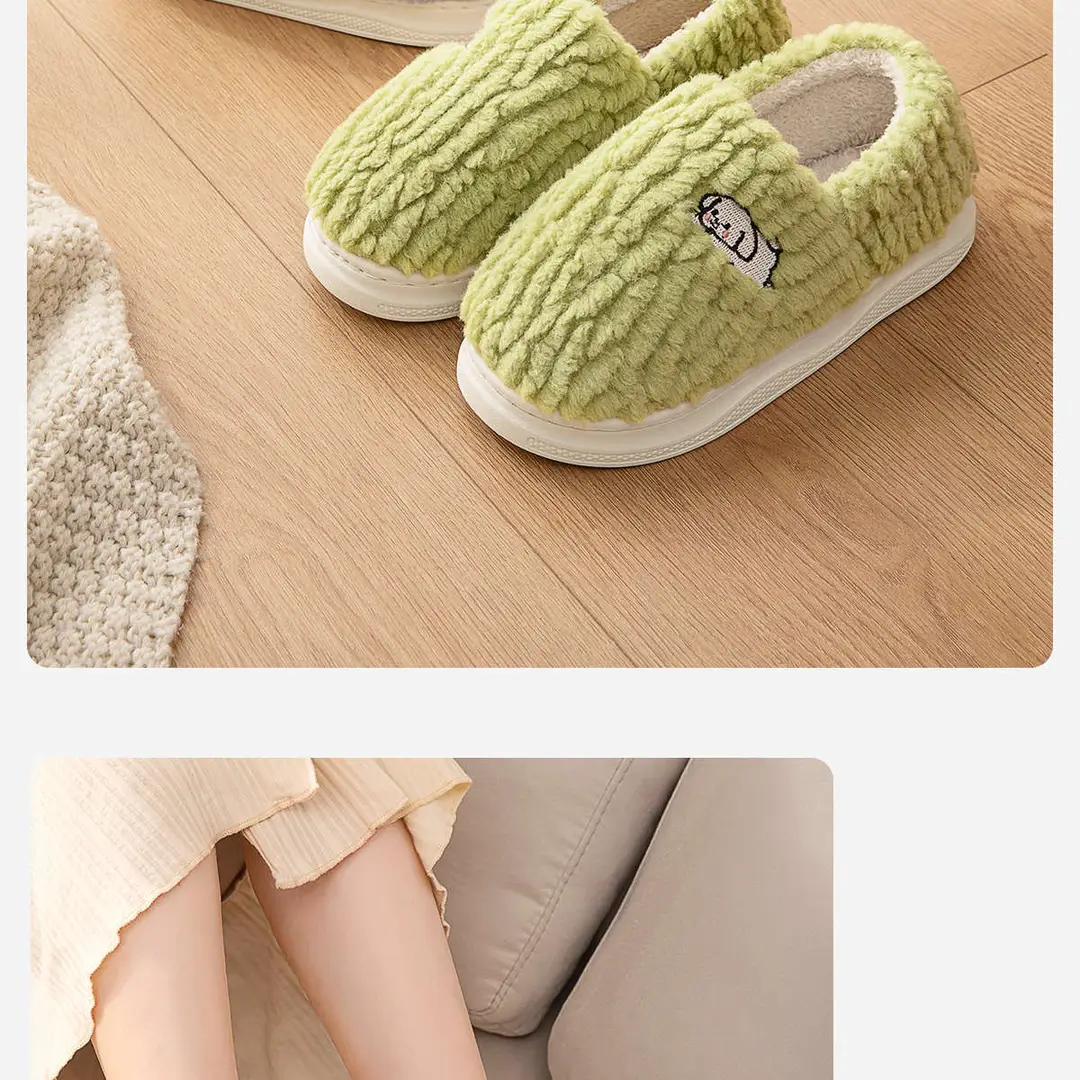 Women's Winter Cotton Slippers with Heel Cover 2025 New Indoor Home Thick-Soled Plush Warm Couple's Home Cotton Shoes for Men — feature 18