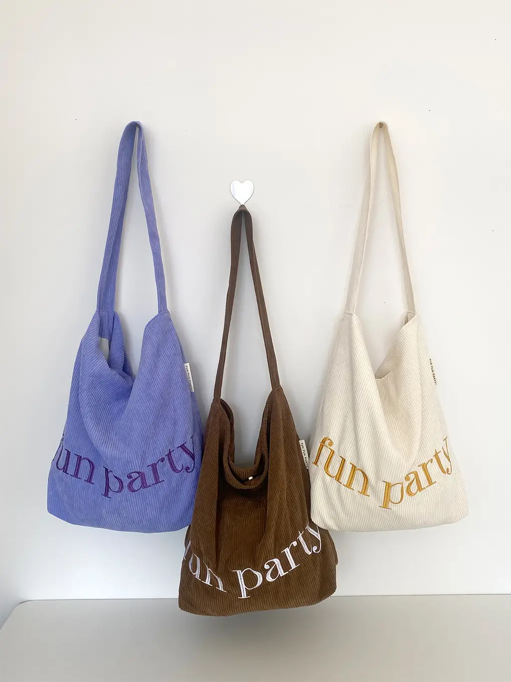 Korean Style Letter Shoulder Bag Large Capacity New Corduroy Canvas - Image 7