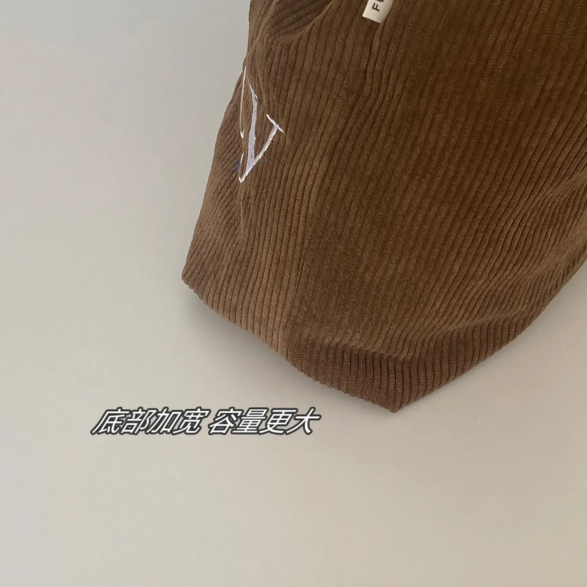 Korean Style Letter Shoulder Bag Large Capacity New Corduroy Canvas — feature 14