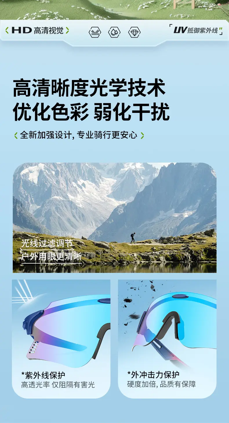 Anti-UV Cycling Goggles with Interchangeable Lenses — feature 14