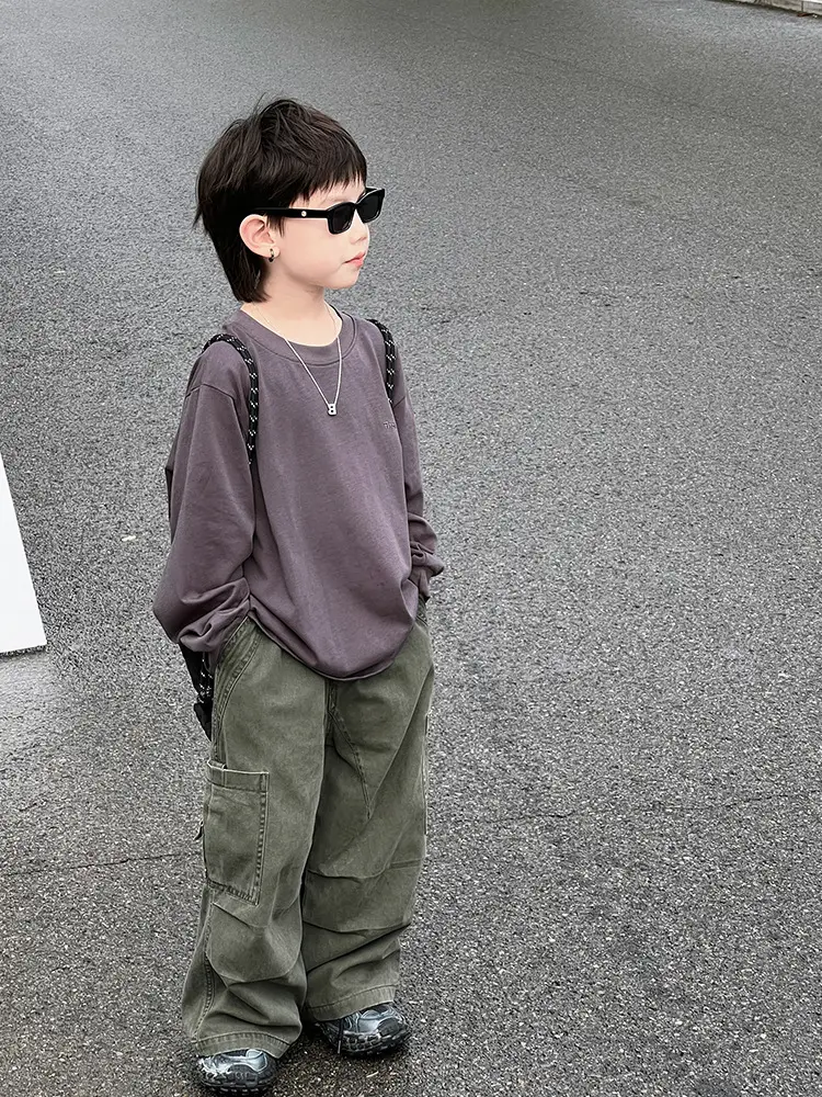 Kids Long Sleeve T-Shirt 2025 Medium Large Pure Cotton - Image 7