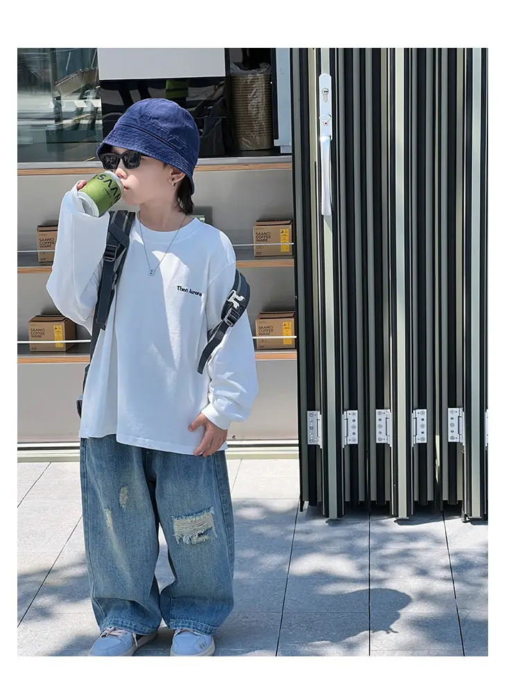 Kids Long Sleeve T-Shirt 2025 Medium Large Pure Cotton — feature 13