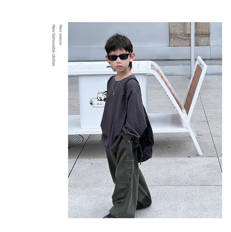 Kids Long Sleeve T-Shirt 2025 Medium Large Pure Cotton — feature 14