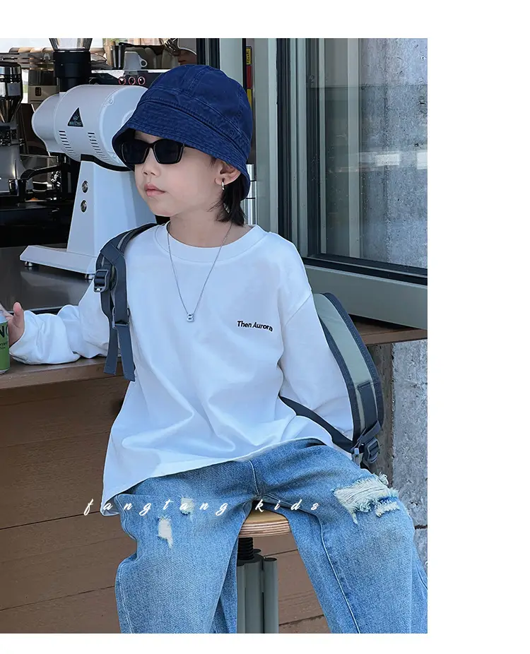 Kids Long Sleeve T-Shirt 2025 Medium Large Pure Cotton — feature 20