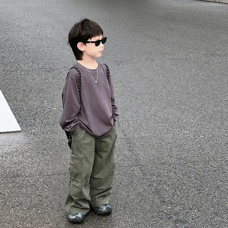 Kids Long Sleeve T-Shirt 2025 Medium Large Pure Cotton - Image 3