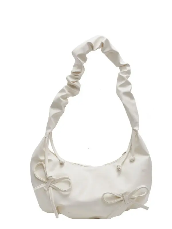 Cute Pleated Bow Shoulder Bag for Women - Image 10