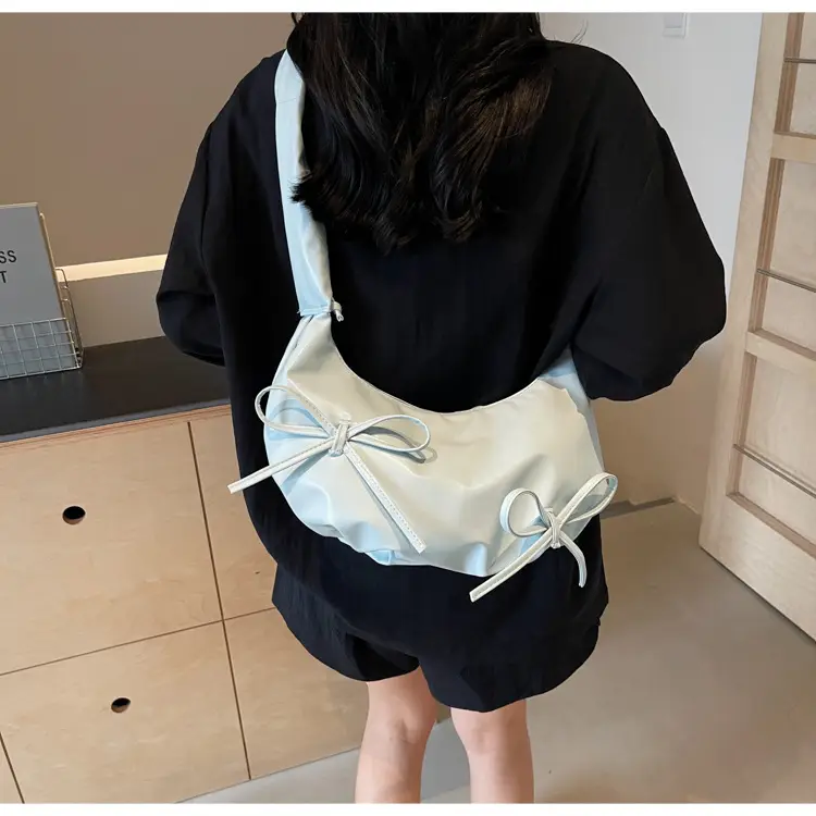 Cute Pleated Bow Shoulder Bag for Women — feature 14