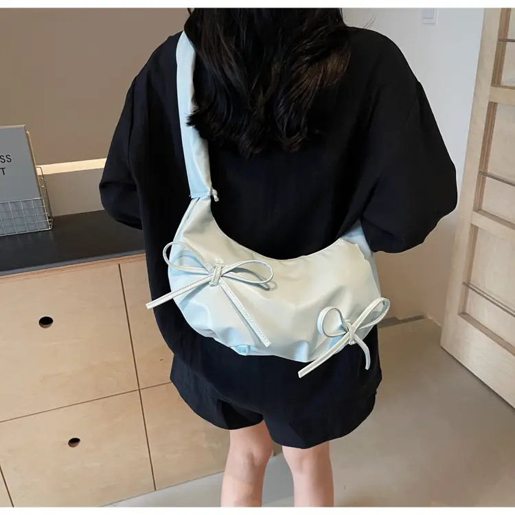 Cute Pleated Bow Shoulder Bag for Women — feature 15