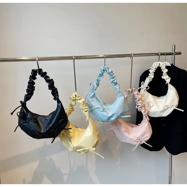 Cute Pleated Bow Shoulder Bag for Women — feature 22