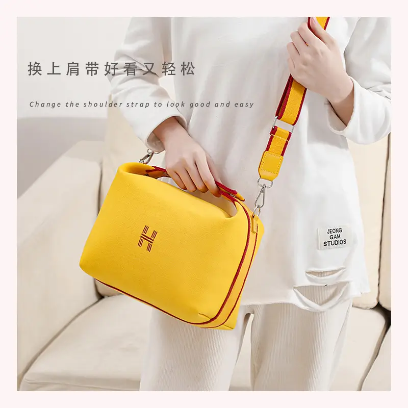 Pink Korean Style Canvas Crossbody Bag for Women — feature 7