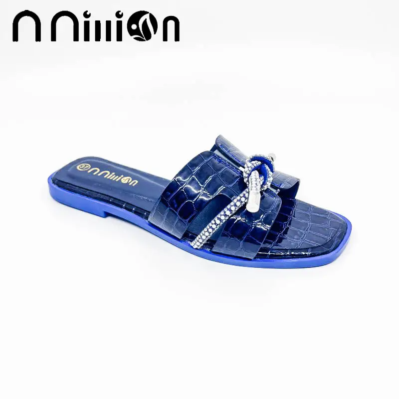 2025 Rhinestone Women's Black Flat Slippers — feature 7
