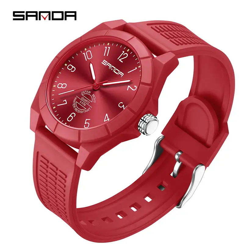 Sanda Quartz Watch Waterproof Large Dial Silent Male Female Exam Wristwatch - Image 4