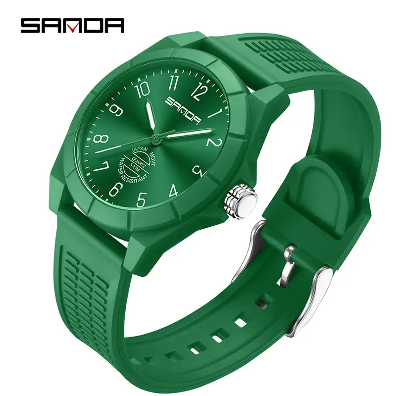 Sanda Quartz Watch Waterproof Large Dial Silent Male Female Exam Wristwatch - Image 6