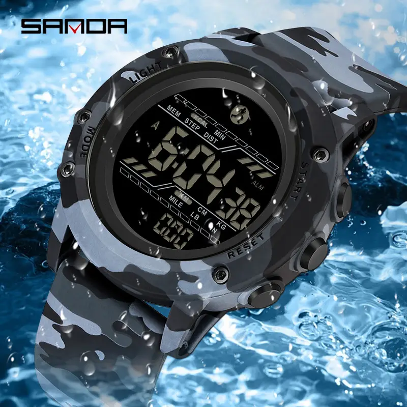 Sanda Black Digital Analog Watch with Step Counter & Calories - Image 7