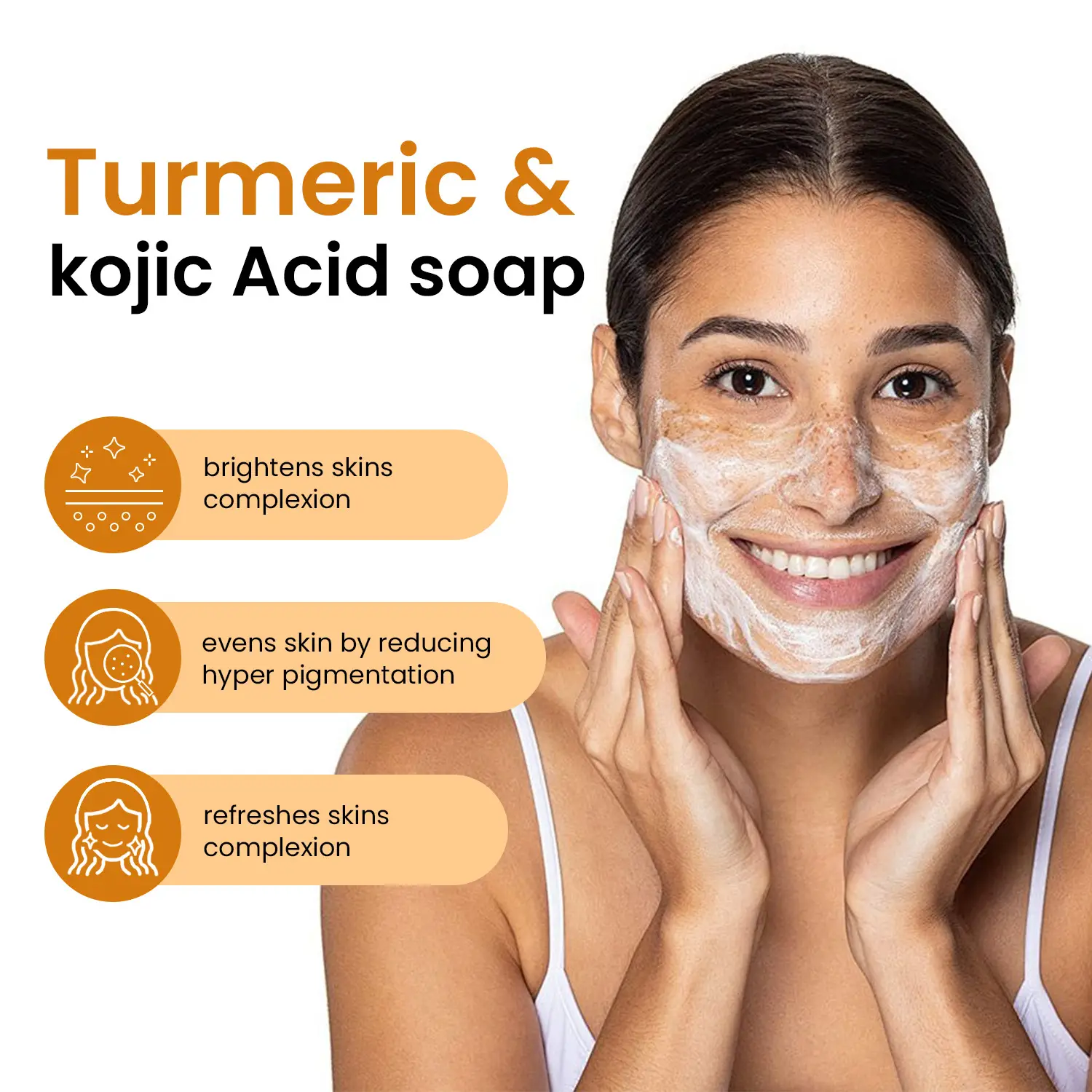 Cross-border explosions turmeric soap kojic acid soap lemon turmeric soap cleaning bath face handmade soap ginger particles soap — feature 20