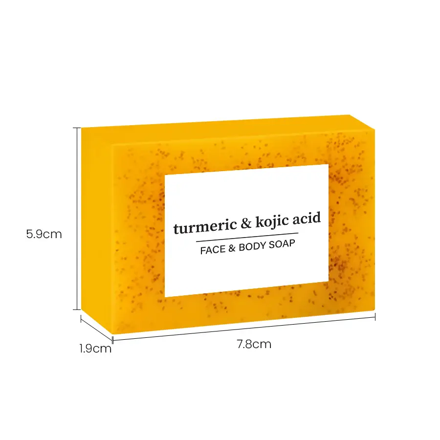 Cross-border explosions turmeric soap kojic acid soap lemon turmeric soap cleaning bath face handmade soap ginger particles soap - Image 2