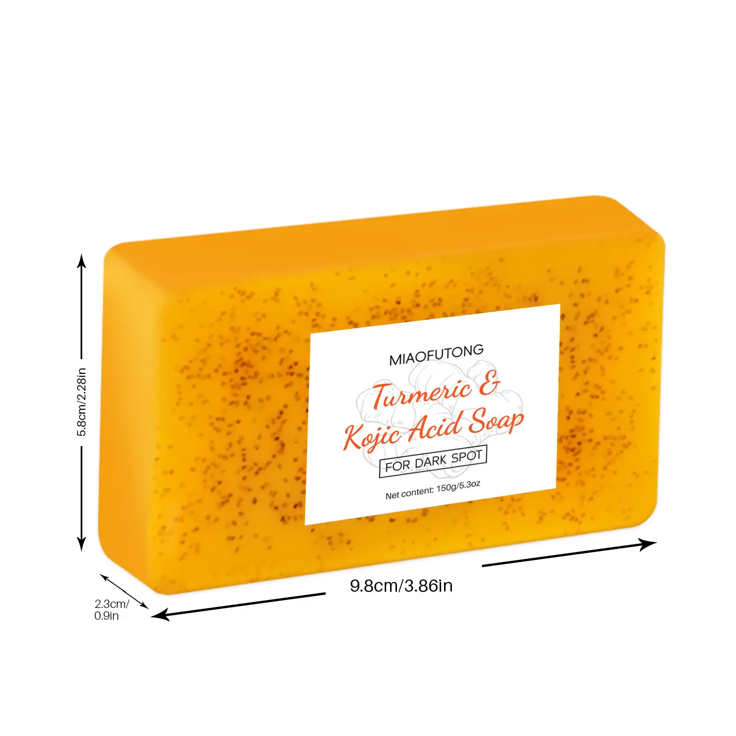 Cross-border explosions turmeric soap kojic acid soap lemon turmeric soap cleaning bath face handmade soap ginger particles soap - Image 3