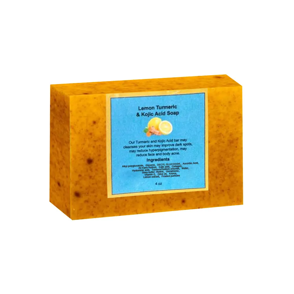Cross-border explosions turmeric soap kojic acid soap lemon turmeric soap cleaning bath face handmade soap ginger particles soap - Image 9