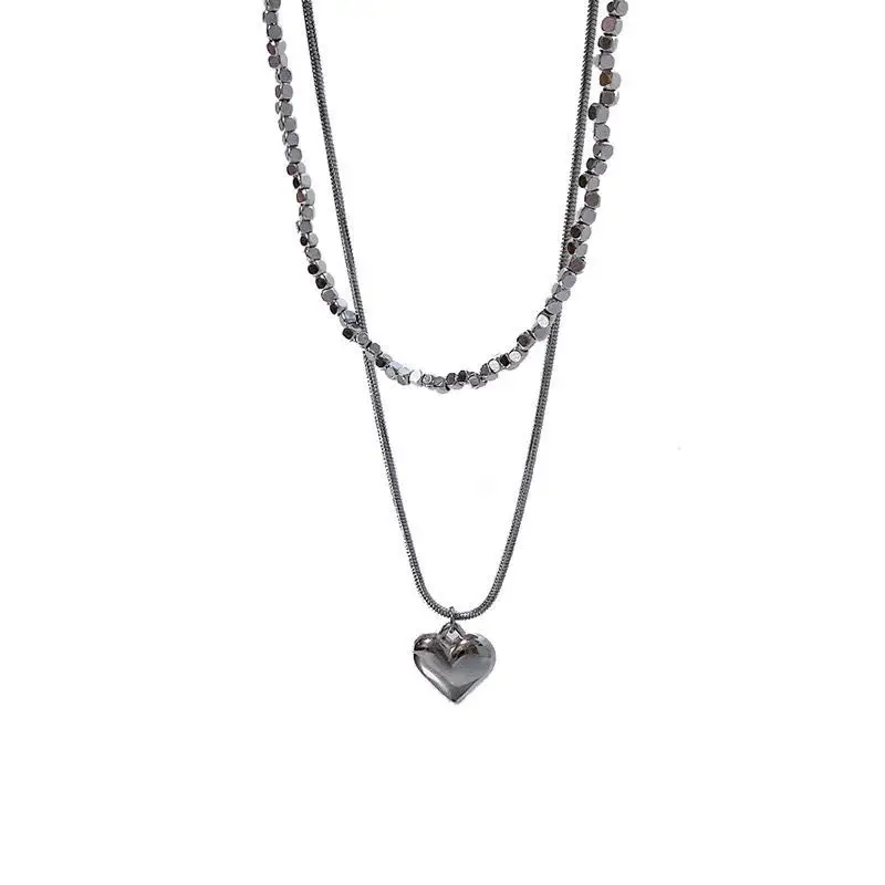 Sweet Heart Pendant Double Layer Necklace for Women - Image 5