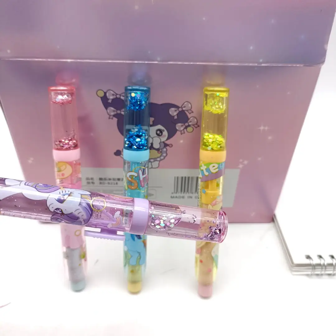 New Model Little Pony Princess Liquid Sand Eraser, Students' Favorite Creative Glitter Eraser, Clean with Less Residue, Push-Pull Eraser Supply