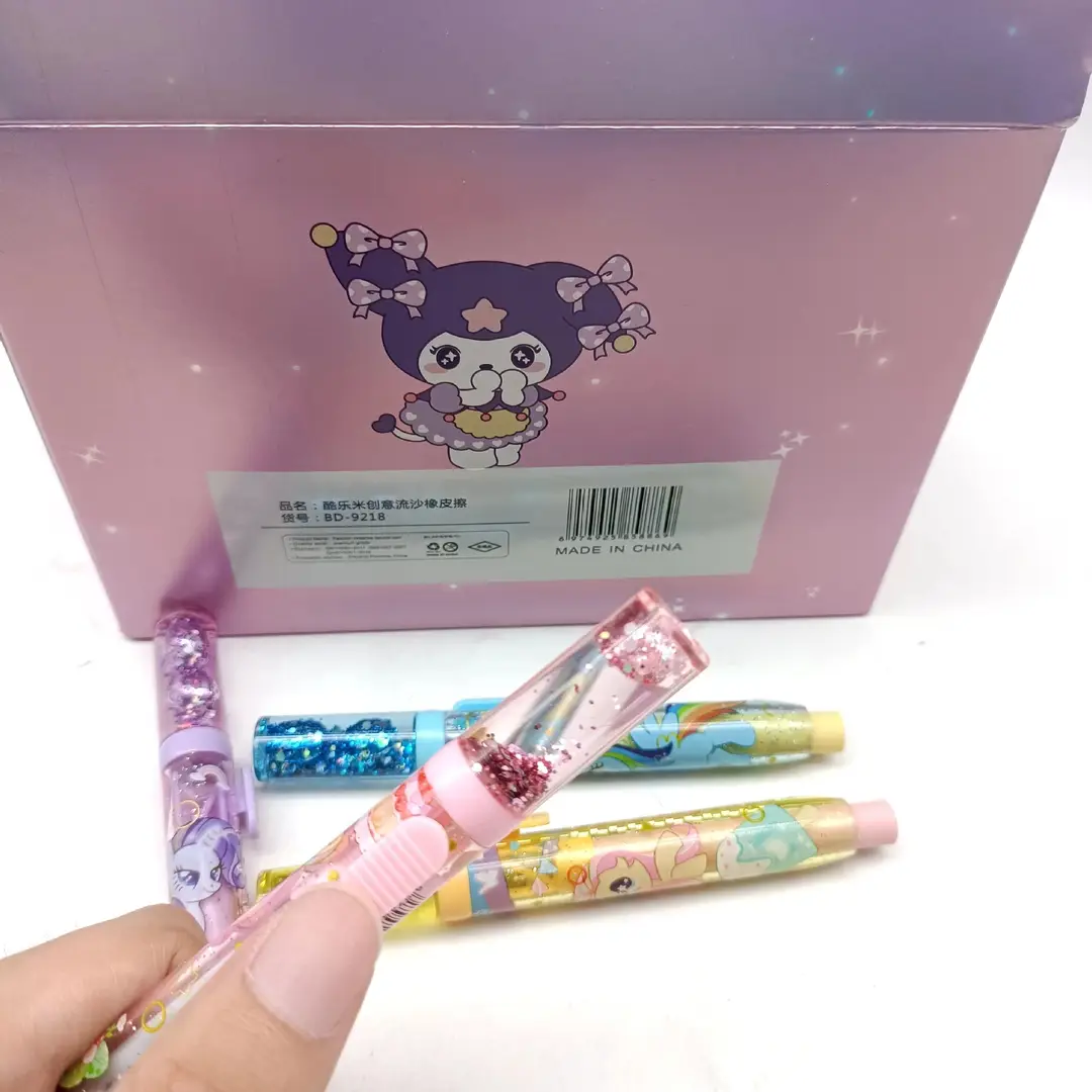 New Model Little Pony Princess Liquid Sand Eraser, Students' Favorite Creative Glitter Eraser, Clean with Less Residue, Push-Pull Eraser Supply — feature 3