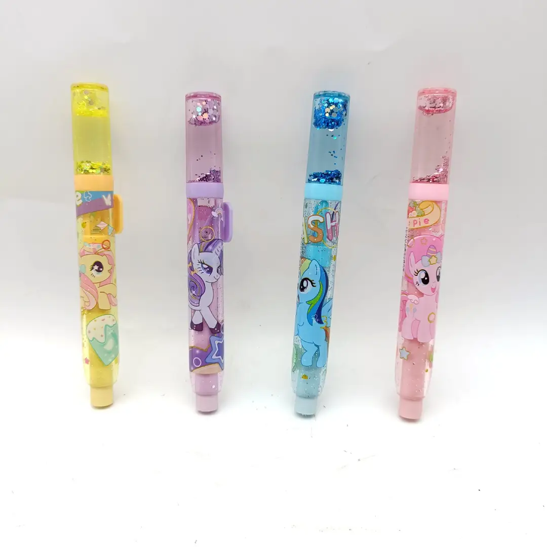 New Model Little Pony Princess Liquid Sand Eraser, Students' Favorite Creative Glitter Eraser, Clean with Less Residue, Push-Pull Eraser Supply — feature 7