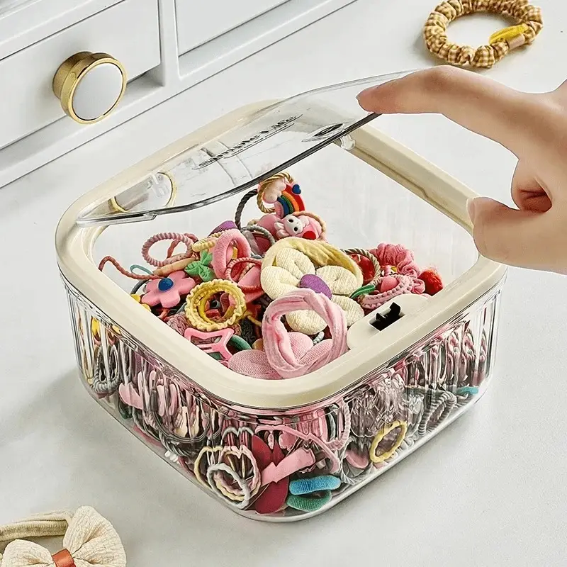 Children's Hair Accessories Storage Box Desktop Girl's Rubber Band Hair Rope Hair Clip Hair Rings Hair Band Transparent Jewelry Box - Image 6