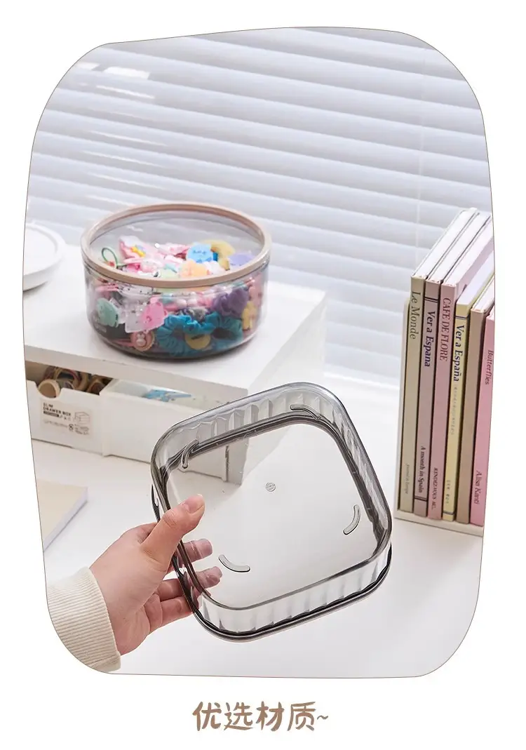 Children's Hair Accessories Storage Box Desktop Girl's Rubber Band Hair Rope Hair Clip Hair Rings Hair Band Transparent Jewelry Box — feature 21