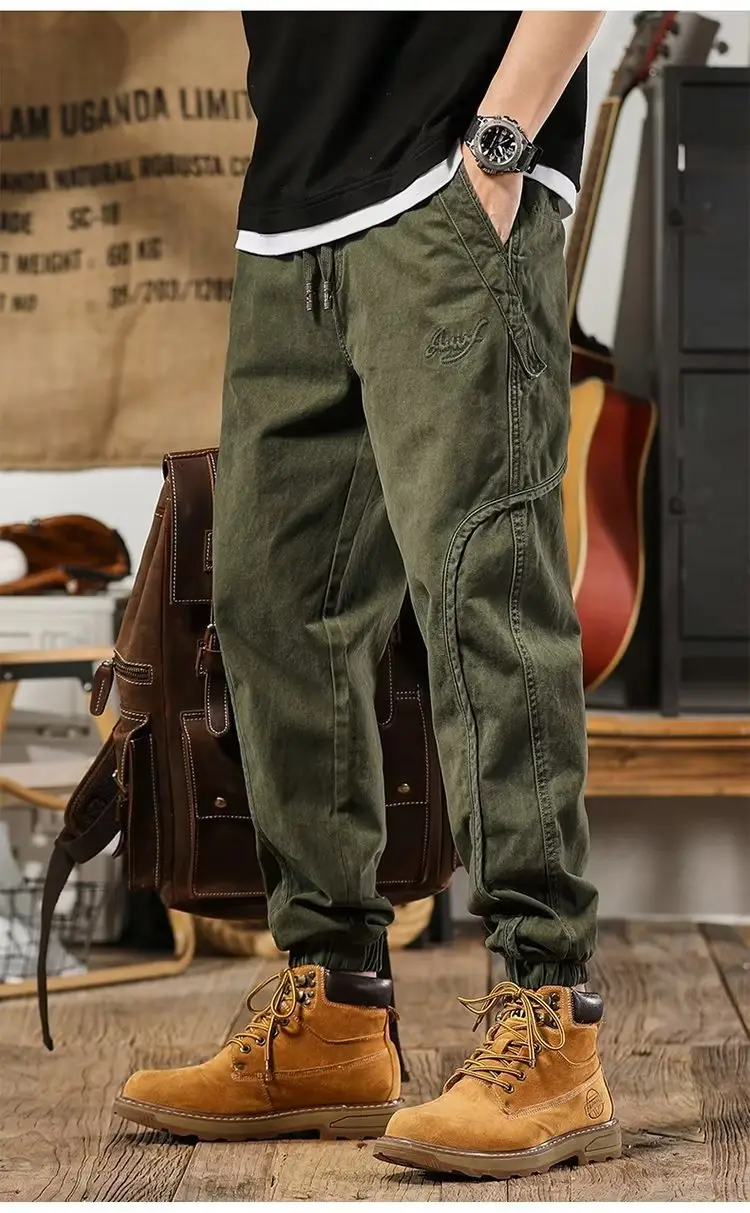 Harlan Men's Brown Slimming Leg Pants Heavy Autumn Wear — feature 10