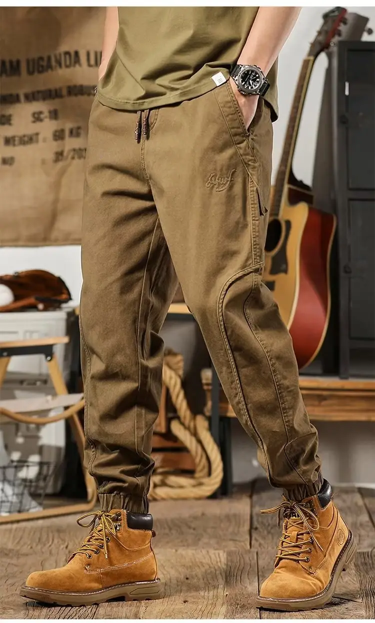 Harlan Men's Brown Slimming Leg Pants Heavy Autumn Wear — feature 6