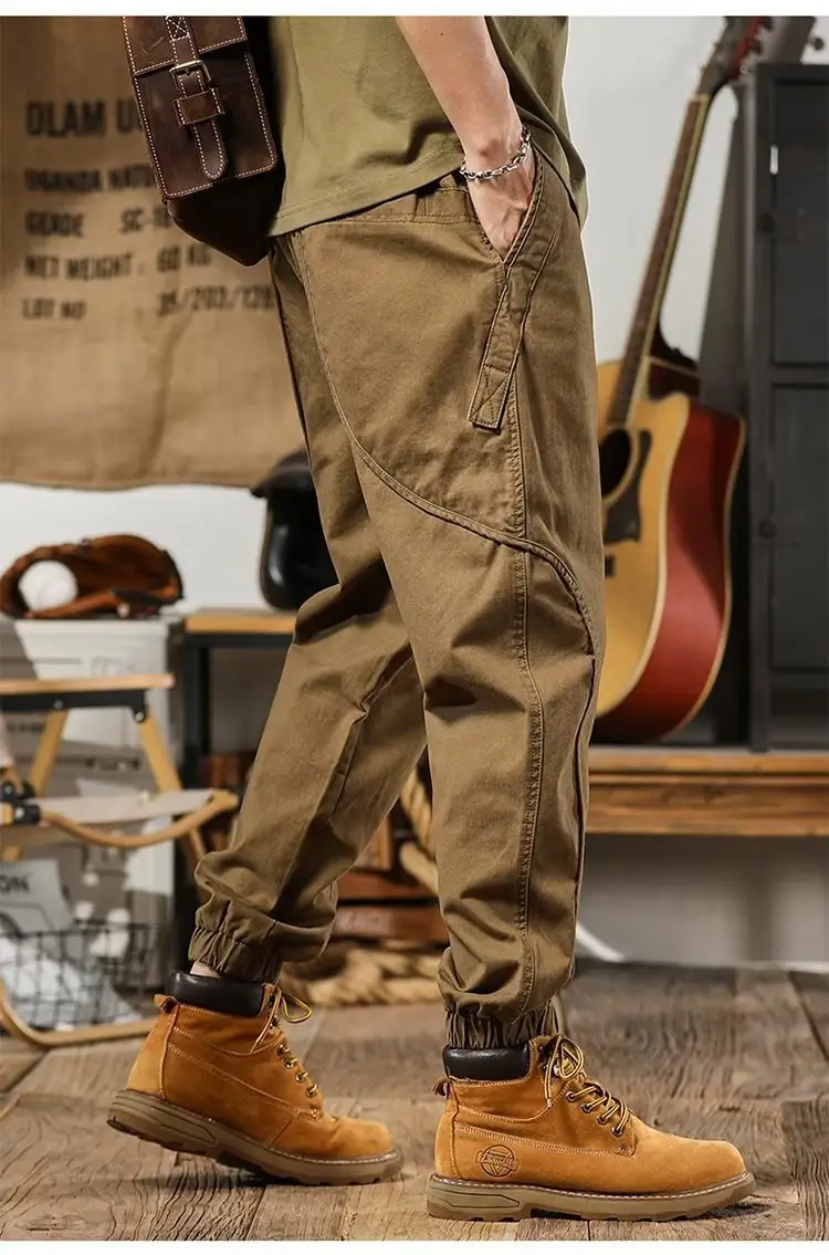 Harlan Men's Brown Slimming Leg Pants Heavy Autumn Wear — feature 7