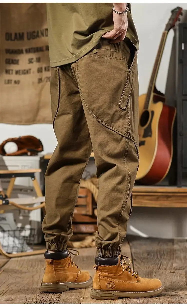 Harlan Men's Brown Slimming Leg Pants Heavy Autumn Wear — feature 8