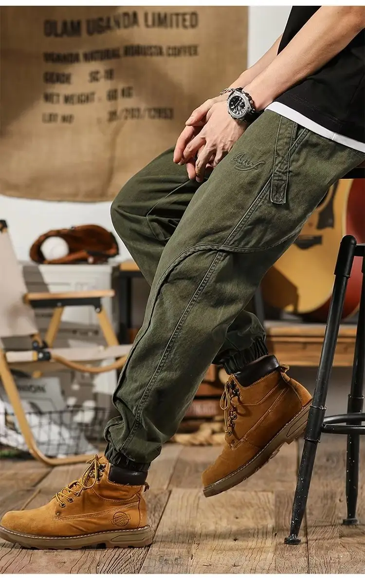 Harlan Men's Brown Slimming Leg Pants Heavy Autumn Wear — feature 9