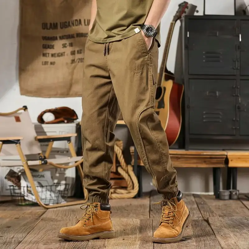 Harlan Men's Brown Slimming Leg Pants Heavy Autumn Wear - Image 2