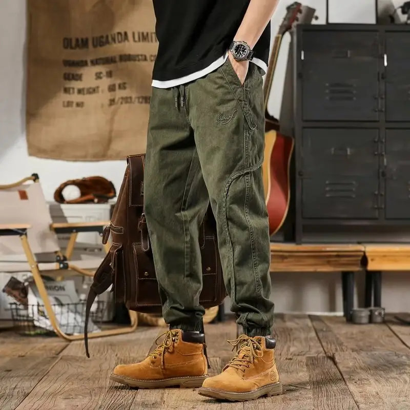 Harlan Men's Brown Slimming Leg Pants Heavy Autumn Wear - Image 3