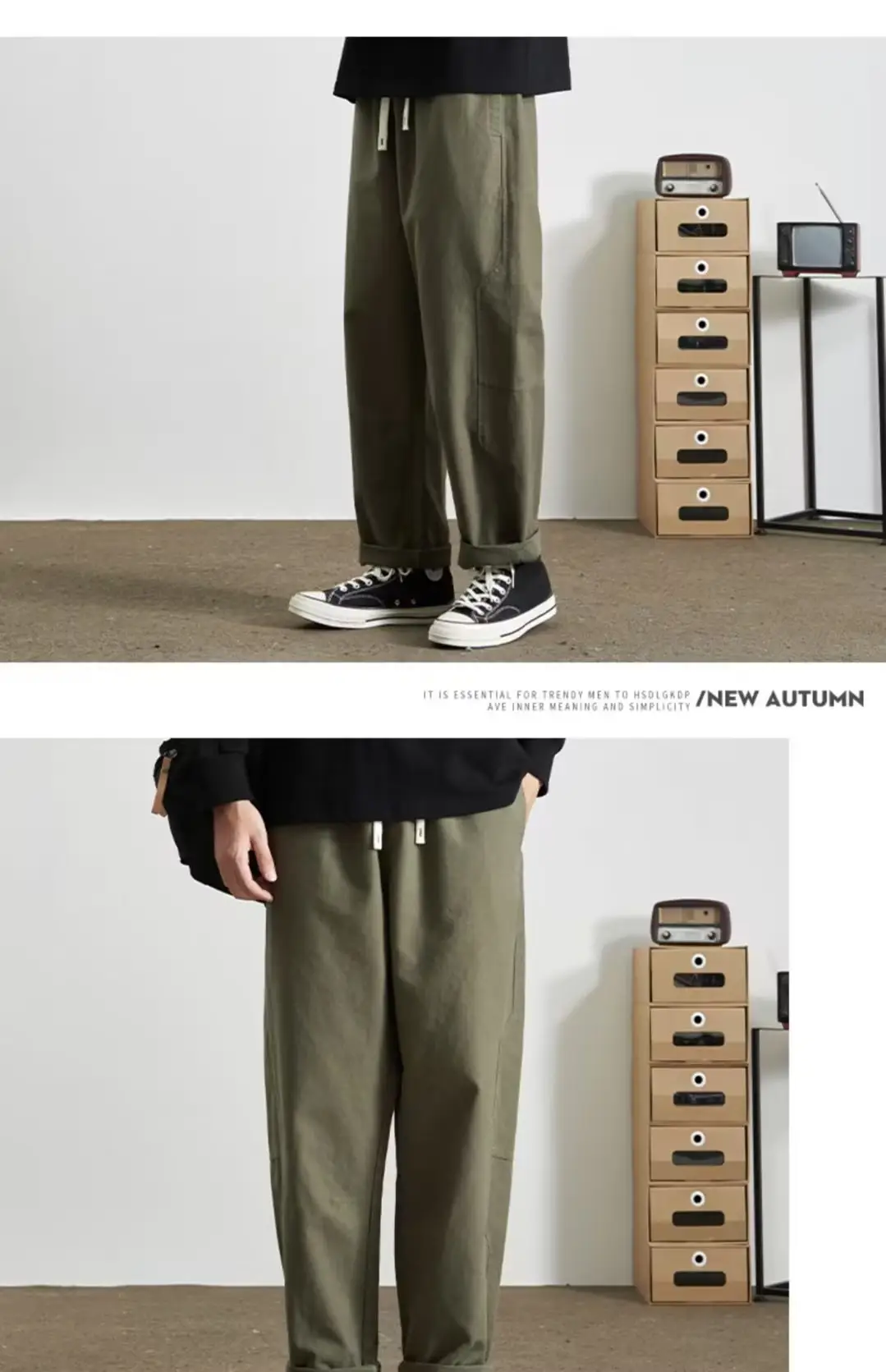 Japanese Style Loose Fit Casual Sweatpants Black — feature 11